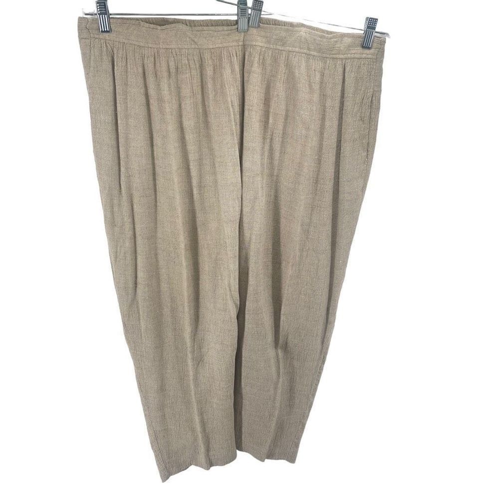Arthur Max To The Max Womens Vintage Pants Casual Elastic Waist Pocket Beige 3X